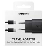 SAMSUNG CARICABATTERIE EP-TA800X PD Super Fast Charging 25W + CAVO USB-Type-C COLORE NERO