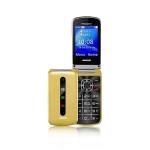 TELFONO CELLULARE BRONDI PRESIDENT DISPLAY CON FLIP ATTIVO GSM DUAL-SIM DISPLAY MAXI 3" Fotocamera 1.3 Mp COLORE ORO