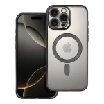 CUSTODIA ELECTRO MAG TRASPARENTE PROTEZIONE FOTOCAMERA E BORDI CON MAGSAFE ( NERO ) PER iPhone 16 Pro Max