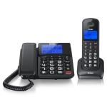 TELEFONO BRONDI BRAVO STYLE COMBO TELEFONO TASTI GRANDI + CORDLESS INTERCOMUNICANTI COLORE NERO