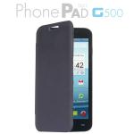 MEDIACOM CUSTODIA FLIP CASE M-G500CFC PER TELEFONO CELLULARE PhonePad Duo G500 COLORE BLU LUCIDO